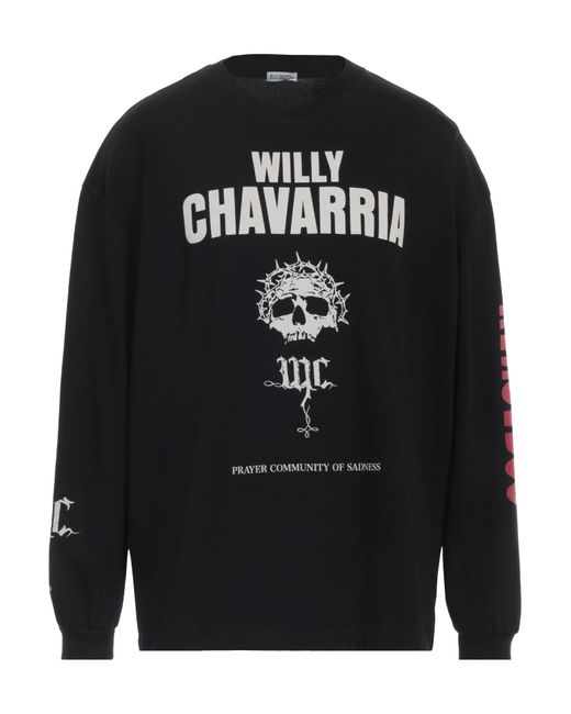 Willy Chavarria Black T-Shirt Cotton for men