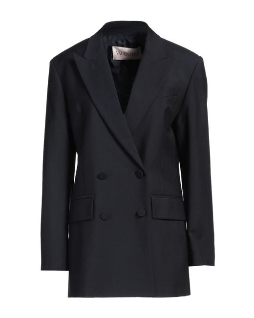 Valentino Garavani Black Midnight Blazer Virgin Wool, Mohair Wool