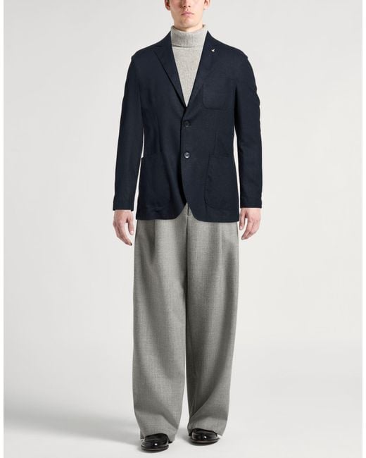 AT.P.CO Blue Blazer Linen, Viscose for men