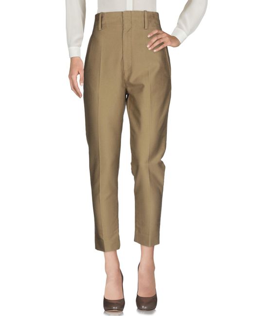 Isabel Marant Natural Khaki Pants Cotton