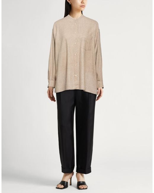 Aspesi Natural Khaki Shirt Virgin Wool, Acrylic, Polyamide, Cashmere