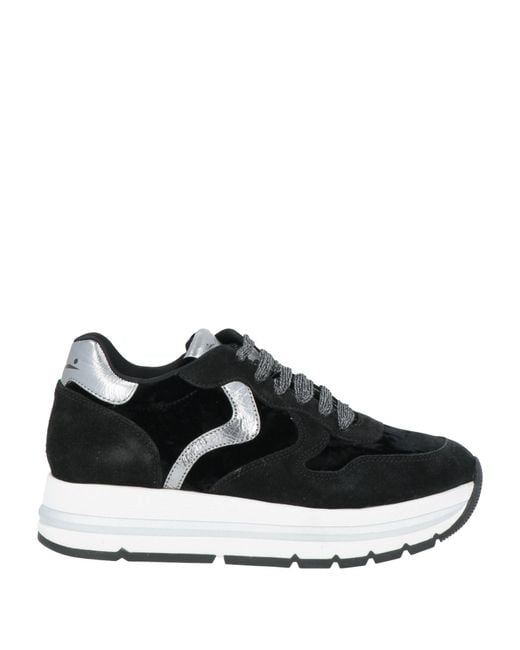 Voile Blanche Black Sneakers Leather, Textile Fibers