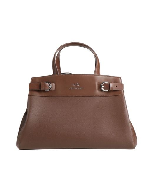 ARMANI EXCHANGE Brown Handbag Polyester, Polyurethane