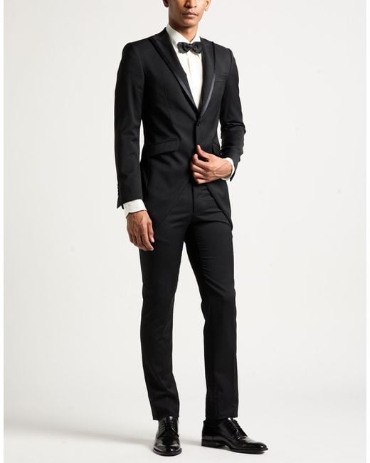 Tombolini Black Suit Virgin Wool for men