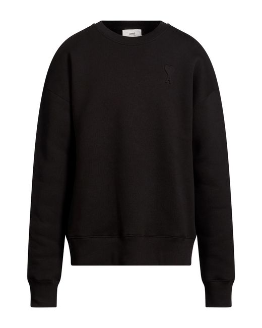 AMI Black Sweatshirt Cotton, Polyester for men