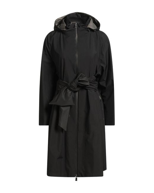 Herno Women's Black Laminar Overcoat & Trench Coat Polyester, Polyamide