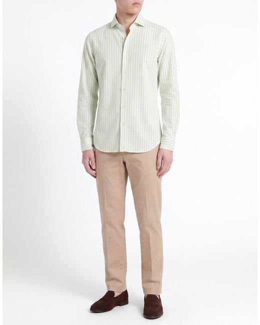 Savile Row Green Light Shirt Cotton, Linen for men