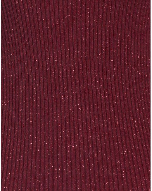 Jucca Red Burgundy Turtleneck Wool, Viscose, Polyamide, Metal, Cashmere