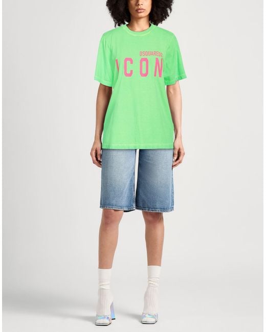 DSquared² Green T-Shirt Cotton, Elastane
