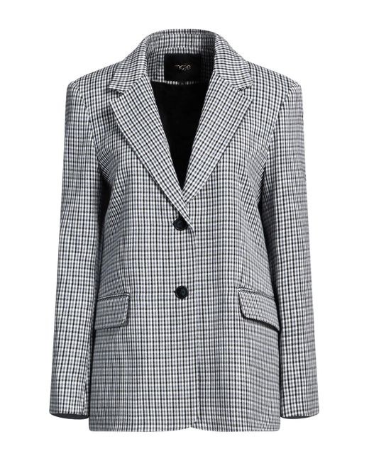 Maje Gray Checked Twill Blazer