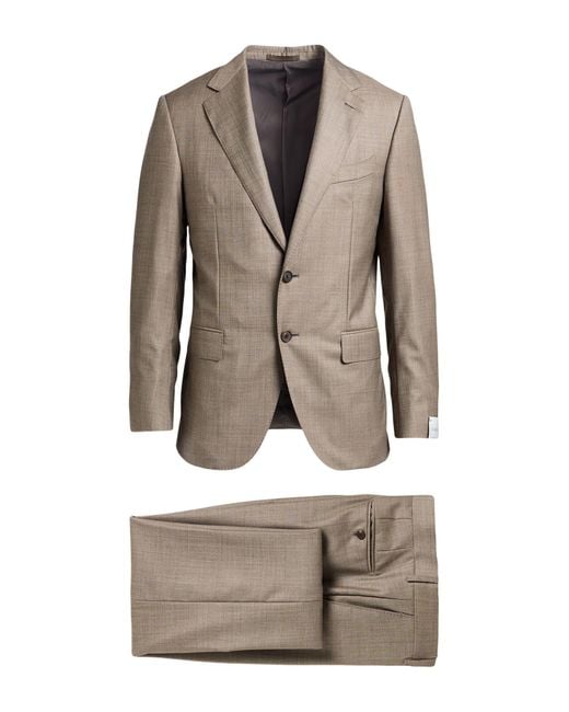 Caruso Men's Gray Suit Wool