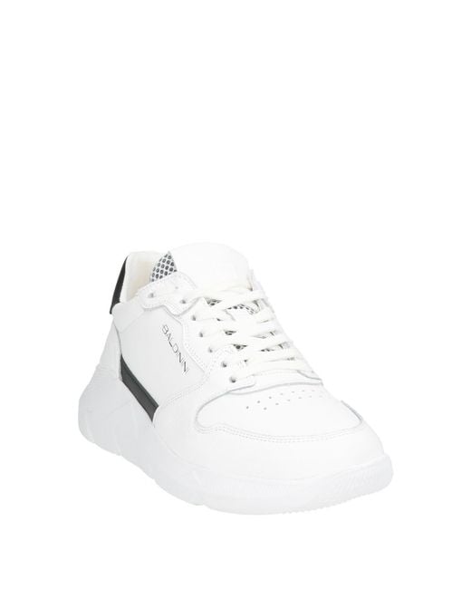 Baldinini White Sneakers Leather, Calfskin, Textile Fibers for men