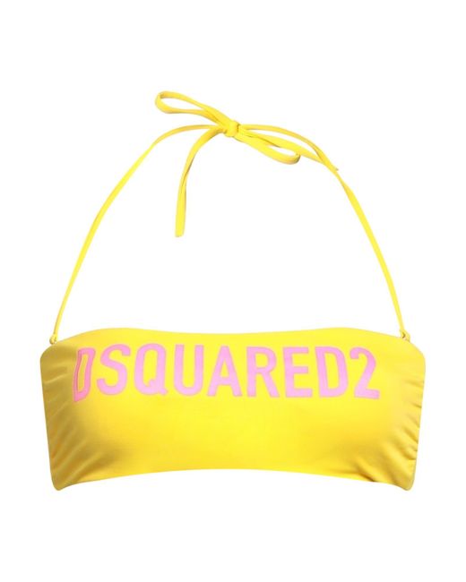 Top de bikini con logo estampado DSquared² de color Yellow