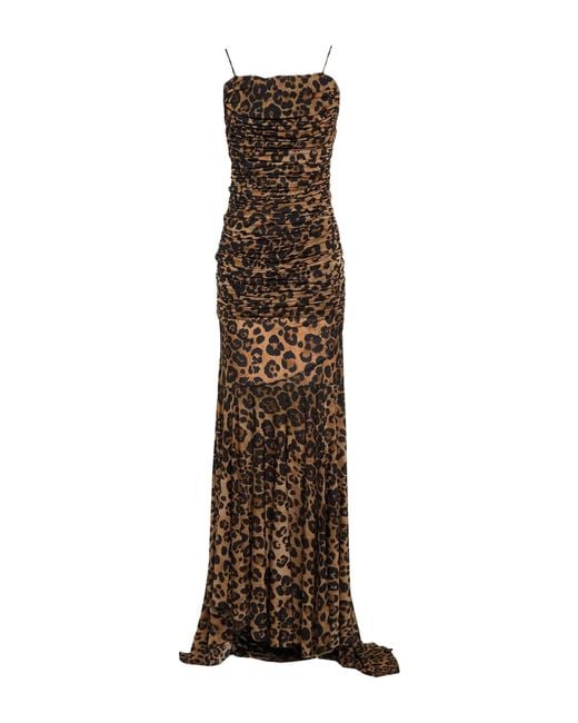 Blumarine Brown Maxi Dress Polyamide, Elastane