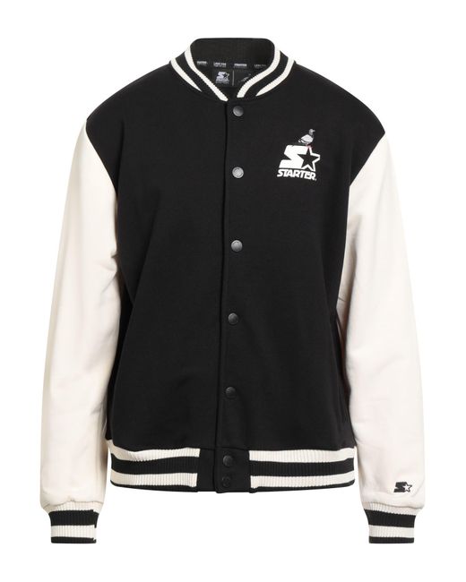 Starter Black Jacket Cotton, Polyester for men