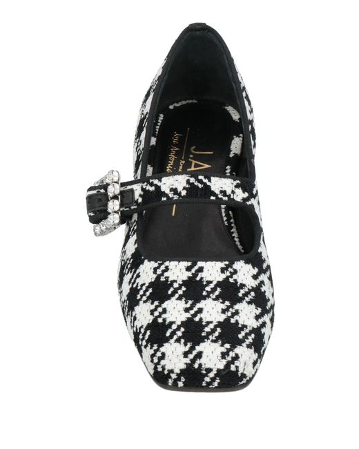 J.A.P. JOSE ANTONIO PEREIRA Black Ballet Flats Textile Fibers