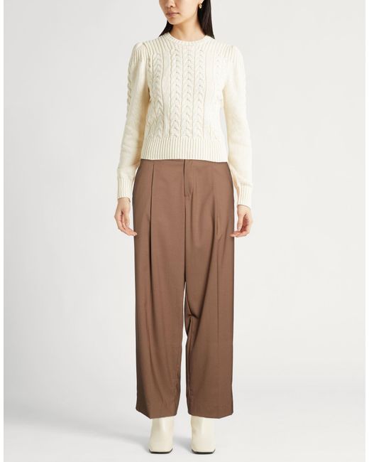 BE ABLE Brown Light Pants Virgin Wool, Polyester, Elastane