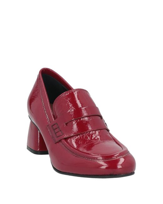 Carmens Red Burgundy Loafers Leather