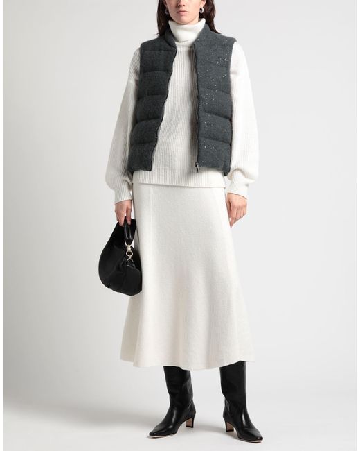 Fabiana Filippi Gray Vest Virgin Wool, Silk, Cashmere, Alpaca Wool, Polyester