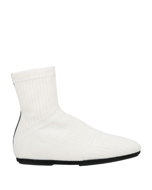 Dolce & Gabbana White Ivory Ankle Boots Textile Fibers for men