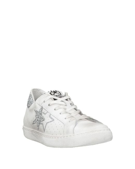 2 Star White Sneakers Leather