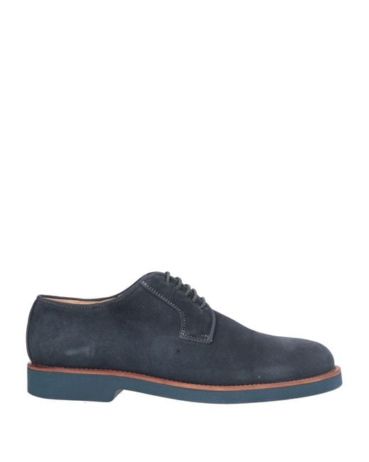 Exton Blue Lace-Up Shoes Leather for men