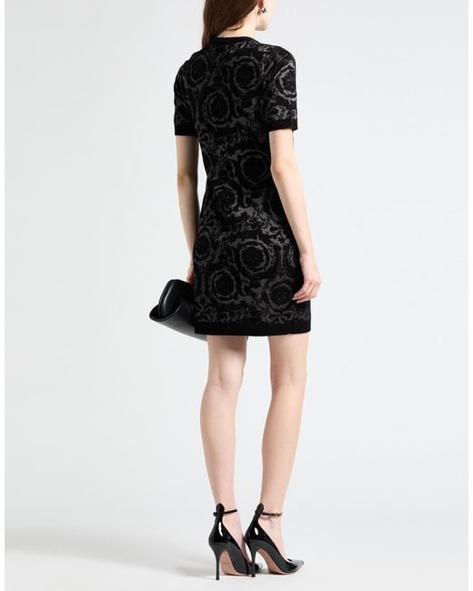 Versace Black Mini Dress Viscose, Polyamide, Polyester, Elastane