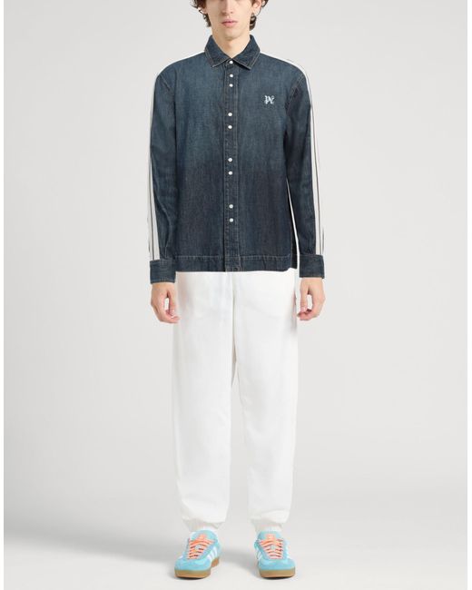 Palm Angels Blue Denim Shirt for men