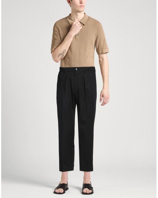 BE ABLE Black Pants Cotton, Elastane for men