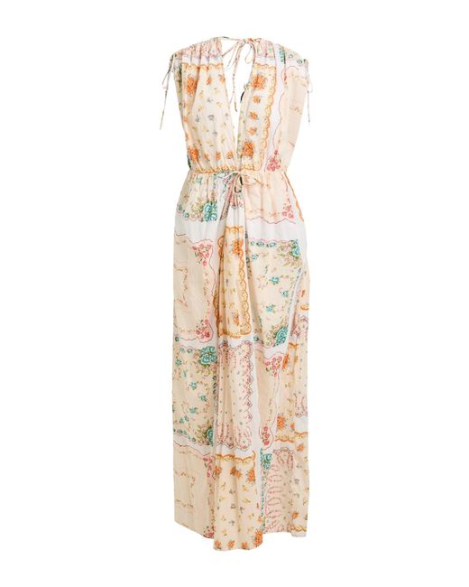 Stella Nova Metallic Cream Maxi Dress Cotton