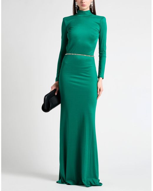 Elisabetta Franchi Green Emerald Maxi Dress Viscose, Elastane
