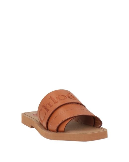 Chloé Brown Camel Sandals Leather