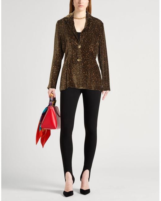 Siyu Brown Military Blazer Viscose, Silk