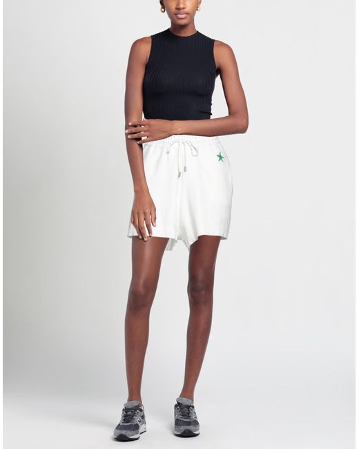 Sandro White Embroidered French Terry Shorts