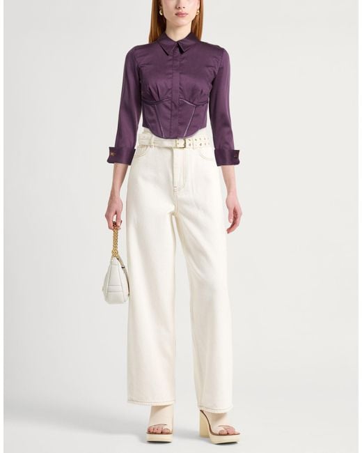 Elisabetta Franchi Purple Shirt Lycra, Elastane