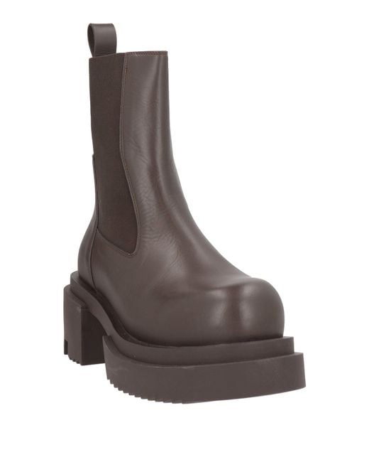 Rick Owens Brown Ankle Boots Leather