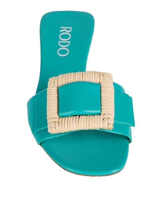 Rodo Green Sandals Leather