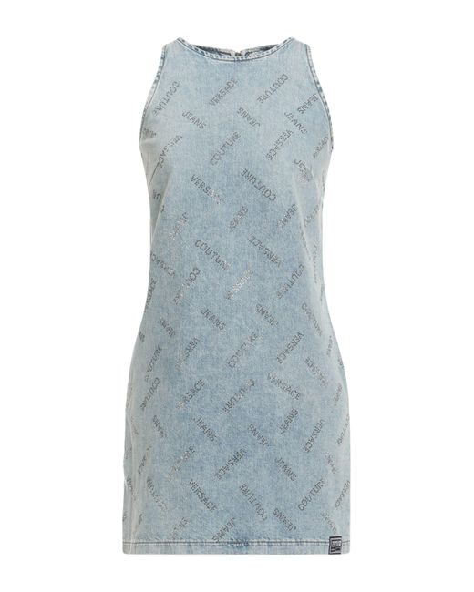 Versace Jeans Couture Blue Mini Dress Cotton