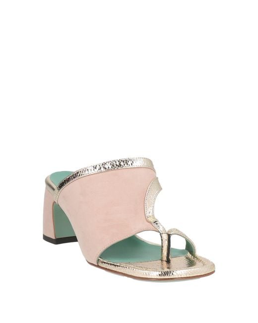 Paola D'arcano Pink Thong Sandal Leather