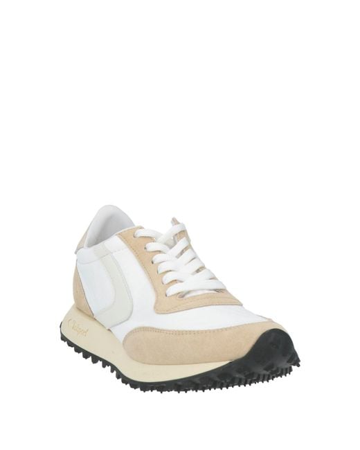 Valsport White Cream Sneakers Leather, Textile Fibers