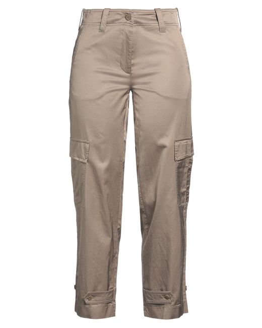 Cambio Natural Khaki Pants Viscose, Cotton, Elastane