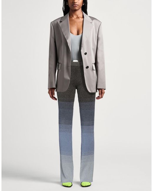 Gcds Gray Charcoal Pants Viscose, Polyester, Metal Fiber