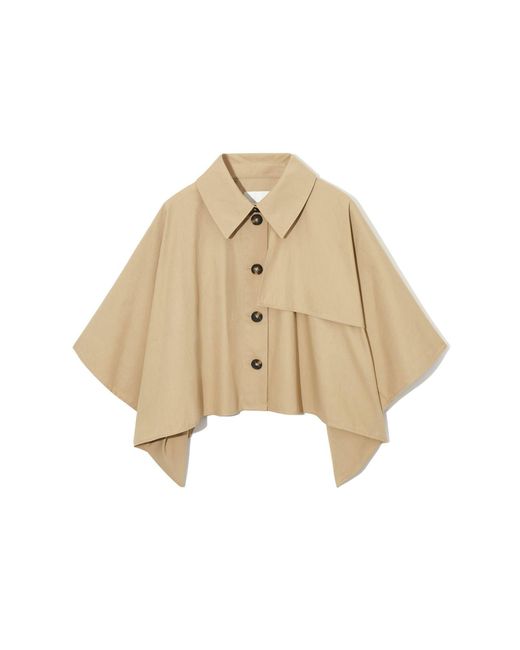 COS Natural Cropped Trench Coat Cape