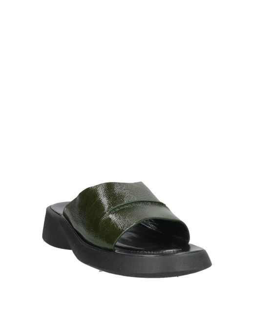 Hogan Green Dark Sandals Soft Leather