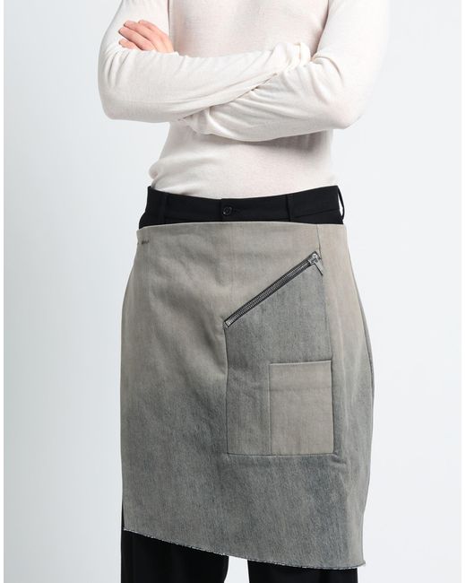Rick Owens Gray Denim Skirt for men