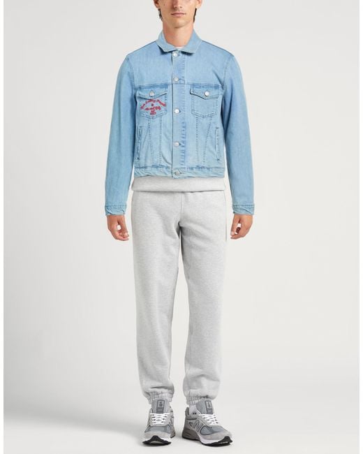 Manuel Ritz Blue Denim Outerwear Cotton, Elastane for men