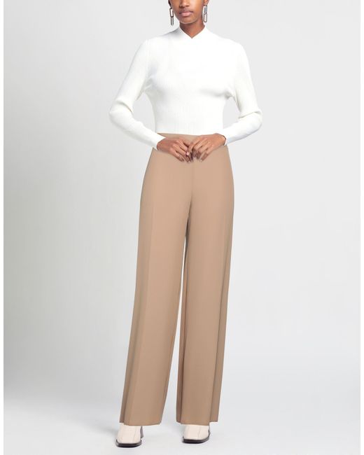 Camilla Natural Camel Pants Polyester, Elastane