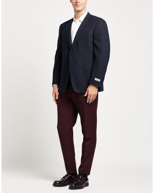 Canali Blue Blazer Wool, Elastane for men
