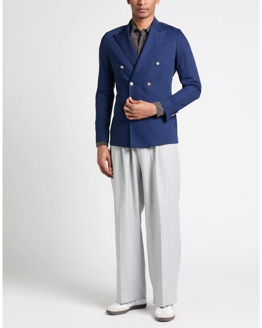 Reveres 1949 Blue Blazer Polyester, Viscose, Elastane for men