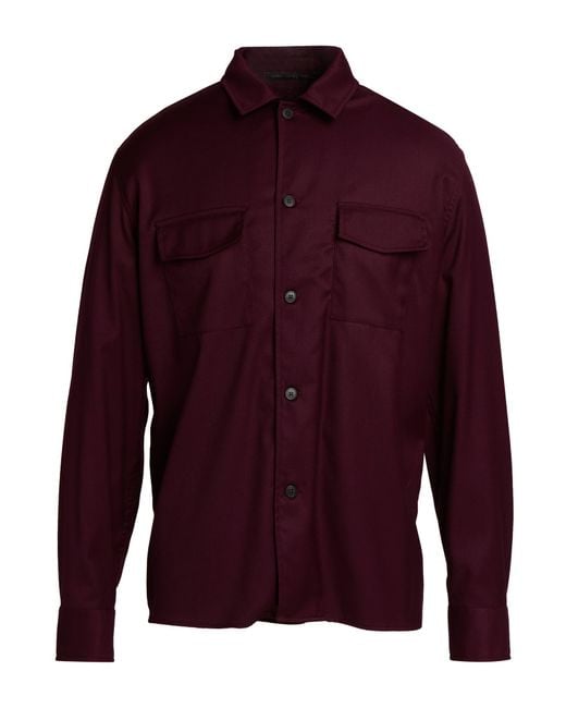 Low Brand Red Shirt Polyester, Viscose, Elastane for men